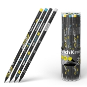 Графитен молив ErichKrause® Sport DNA, кръгъл, с гумичка, HB (в тубус 42 бр.)