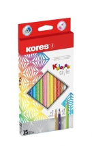 Цветни моливи KORES Kolores Style,15 цвята 