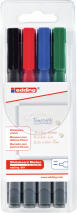 Маркер edding® 361 за бяла дъска, 4 цвята комплект