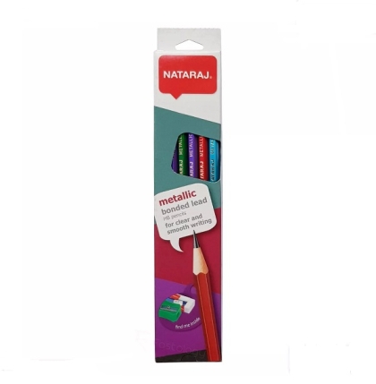 Графитен молив Nataraj Metallic гумичка, HB, 12 бр.