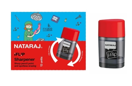 Острилка Nataraj iFlip 2 в1 (гума+острилка)(в кутия 12 бр.)