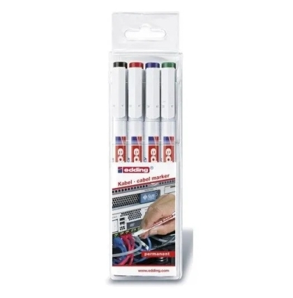 Маркер edding® 8407 cable marker, 4 цвята комплект