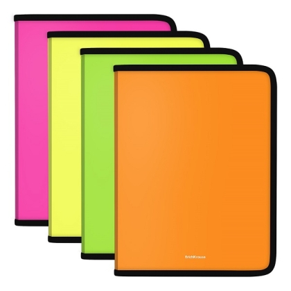Папка с цип ErichKrause® Matt Neon, A4+, 4 цвята
