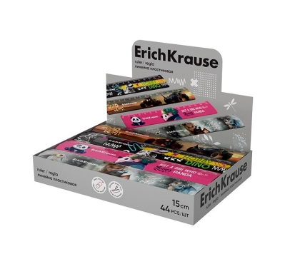 Пластмасова линия ErichKrause® 15см, асорти, кутия