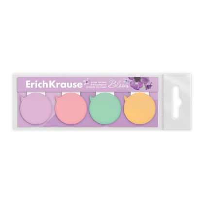 Хартиени индекси за страници ErichKrause® Pastel Bloom, 45x31 mm, 80 листа, 4 цвята