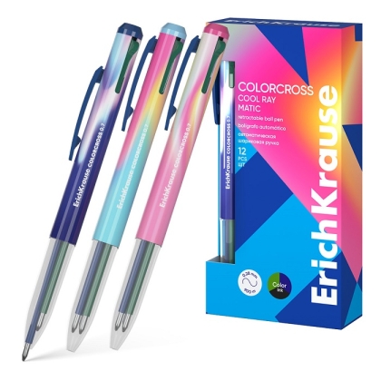 Автоматична химикалка 3в1 ErichKrause® Cool Ray 0.7 mm, (кутия 12 бр.)