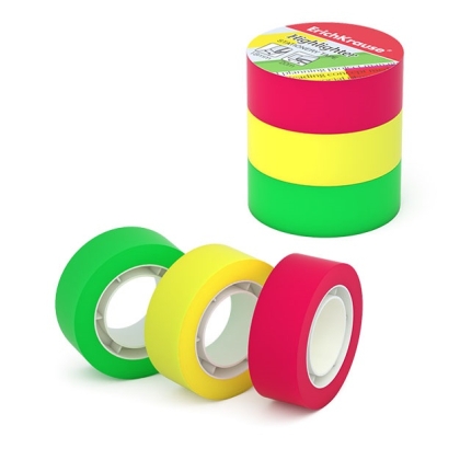 Тиксо ErichKrause® Highlighter,18 mm x 20 m, (3 бр. в комплект)