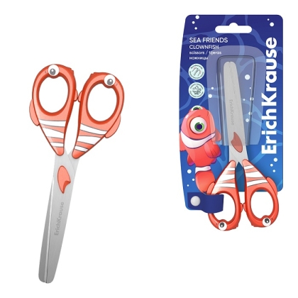 Ножици ErichKrause®  Sea Friends Clownfish, 13.5 см (блистер 1 бр.)