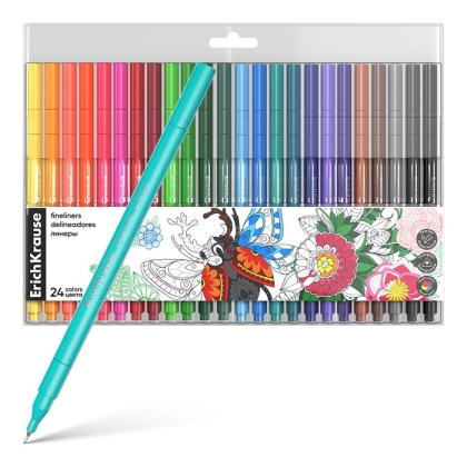 Тънкописци ErichKrause® Art Spirit 24 цвята (в пластмасова кутия)