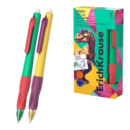 Автоматична изтриваема химикалка ErichKrause® Dino Art 0.5 mm (кутия 10 бр.)