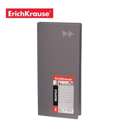 Визитник ErichKrause® Megapollis за 128 визитки - сив