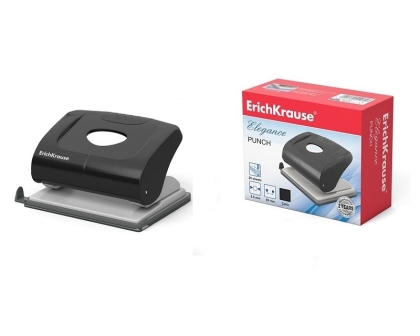 Перфоратор ErichKrause® Elegance Classic, до 20 листа, черен (кутия 1 бр.)