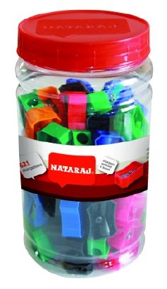 Острилка Nataraj 621 с едно гнездо, микс (50 бр. в буркан)
