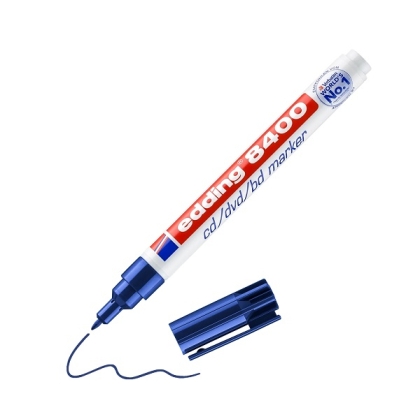 Маркер edding® 8400 cd/dvd/bd marker - син