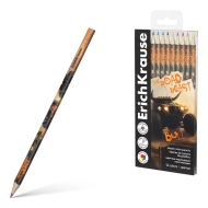 Пластмасови цветни моливи ErichKrause® Road Beast 12 цвята, 3 мм графит (в PET кутия 12 бр.)