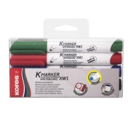 Mаркер за бяла дъска KORES® K-Marker с  объл връх , 4 бр. комплект