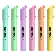 Mаркер KORES Highliner Plus, комплект 6 цвята