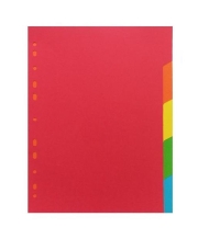 Разделител А4, 5 цвята картон