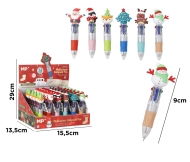 Коледна мини 4-цветна химикалка