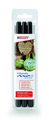 Маркер edding® 1255 Calligraphy pen, 3 бр. черен, комплект