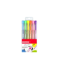 Химикалка KORES К11 gel neon, 6 цвята
