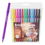 Флумастери ErichKrause® Prima Cat, 12 цвята