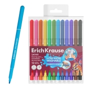 Флумастери ErichKrause® Safari Ultra Washable, 12 цвята
