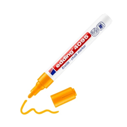 Тебеширен маркер edding®4095 за черна дъска и стъкло 2-3 mm оранж неон