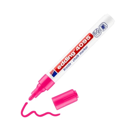 Тебеширен маркер edding®4095 за черна дъска и стъкло 2-3 mm - розов неон