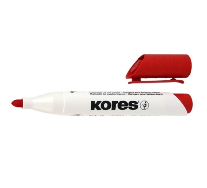 Mаркер за бяла дъска KORES® K-Marker с объл връх - червен