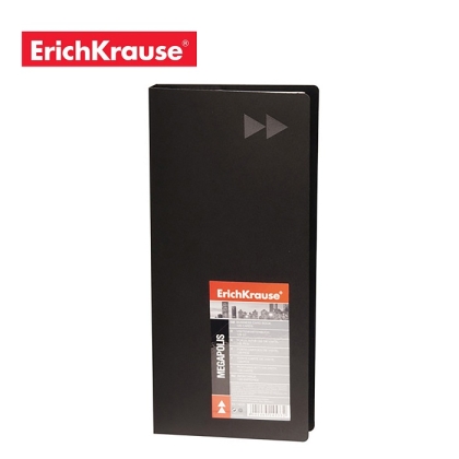 Визитник ErichKrause® Megapollis за 128 визитки - черен