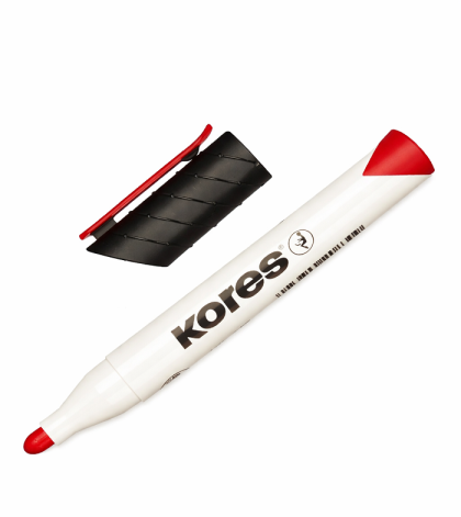 Mаркер за бяла дъска KORES® K-Marker с объл връх - червен
