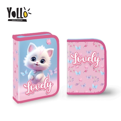 Несесер с 3 ципа YoLLo®  LOVELY CAT, 38 части
