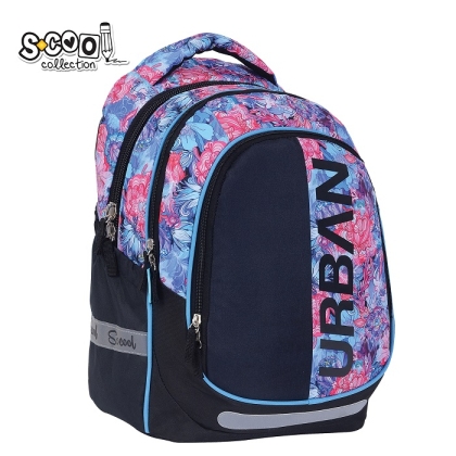 Анатомична раница SCOOL® URBAN FLOWERS, олекотена