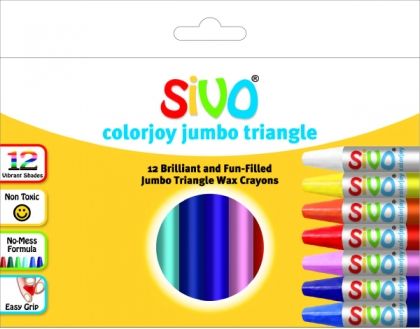 Восъчни пастели SIVO Colorjoy JUMBO 12 цвята