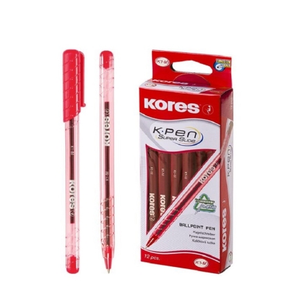 Химикалка KORES K1-M, 1.0 mm, червен