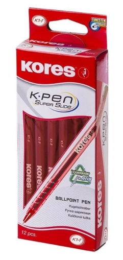 Химикалка KORES K1-F, 0.7 mm, червен