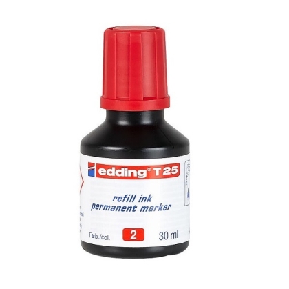  Мастило edding® T25 за презареждане на перманентни маркери, 30 мл. - червен