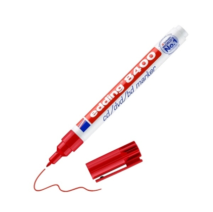 Маркер edding® 8400 cd/dvd/bd marker - червен