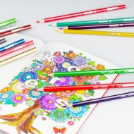 Цветни моливи KORES Mandala, триъгълни, 50 цвята