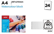 Блок за рисуване с акварелни бои А4 MP Artix, 24 листа,180гр.