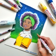 Блок за рисуване edding 30010 за акрилни и маслени бои, А3, 10 листа