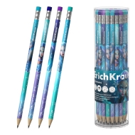 Пластмасов чернографитен молив ErichKrause® Aquamarine, кръгъл, с гума, НВ