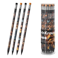 Пластмасов чернографитен молив ErichKrause® Mine Block, триъгълен, с гума, НВ