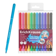 Флумастери ErichKrause® Safari Ultra Washable, 12 цвята