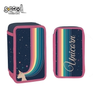 Несесер с 3 ципа SCOOL® UNICORN, празен